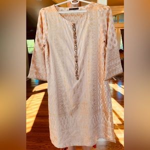 Pakistani cotton silk kurta,jewelry buttons. Full sleeves, soft touch, tunic,